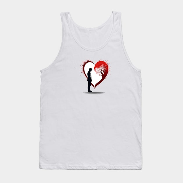 Lost in You - I Love My Valentine Tank Top by Orento